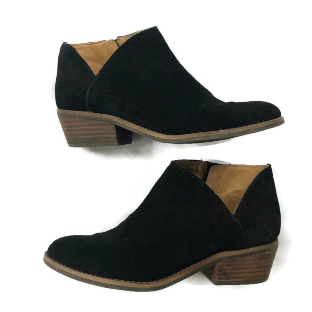 Lucky Brand Size 6 Black Suede Ankle Boots Booties